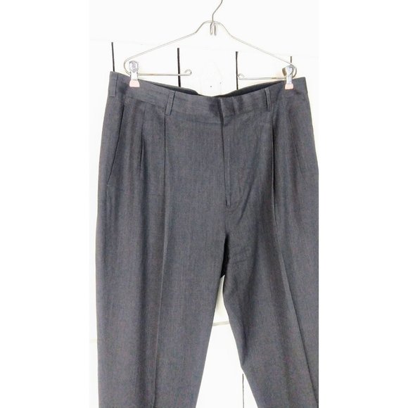 Grey Jos A Bank pleated wool trouser pants - Picture 3 of 4